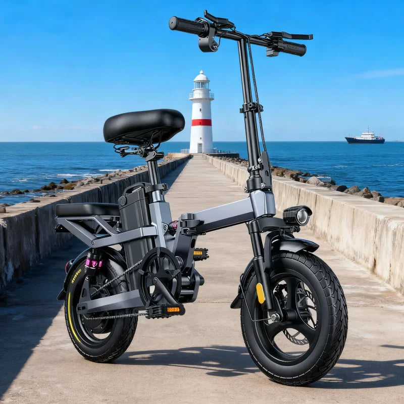 14-inch foldable E-Bike aluminum alloy explosion-proof tire electric bicycle for adults with multiple shock absorption bicycles