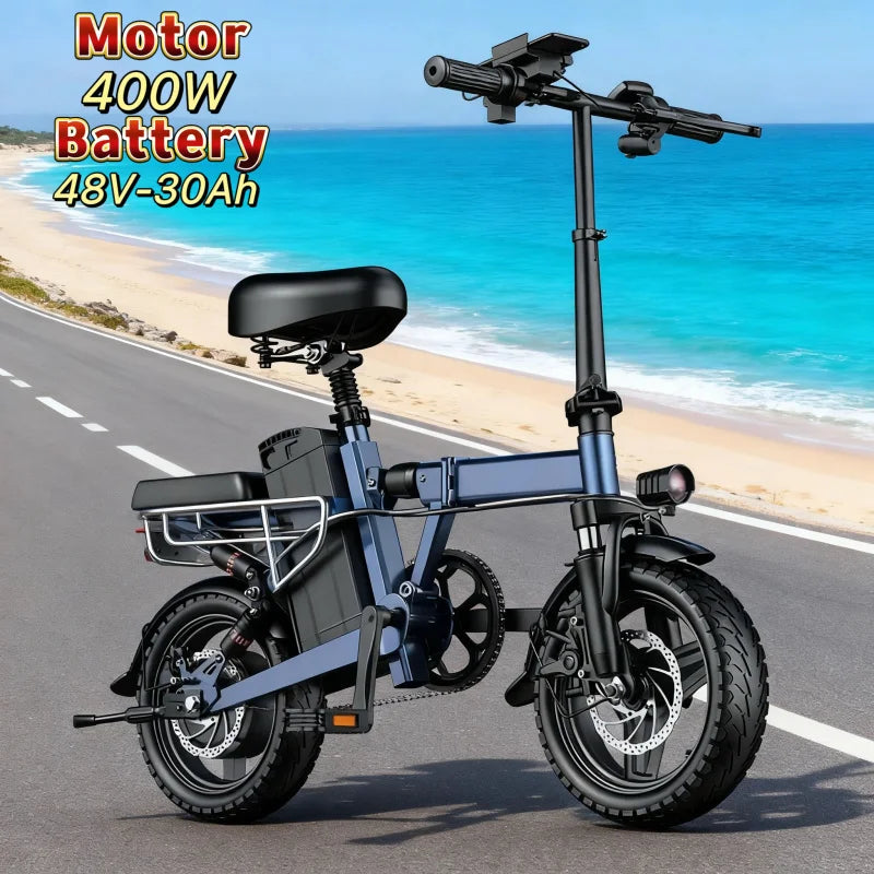14-inch foldable E-Bike aluminum alloy explosion-proof tire electric bicycle for adults with multiple shock absorption bicycles