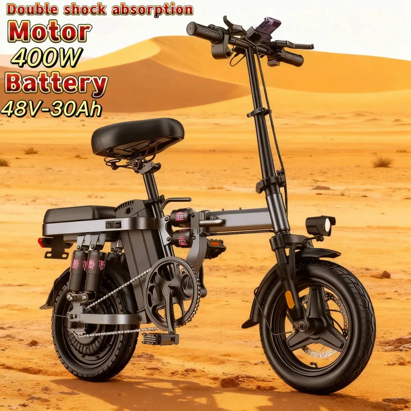 14-inch foldable E-Bike aluminum alloy explosion-proof tire electric bicycle for adults with multiple shock absorption bicycles