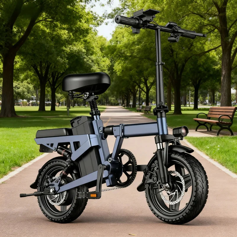 14-inch foldable E-Bike aluminum alloy explosion-proof tire electric bicycle for adults with multiple shock absorption bicycles