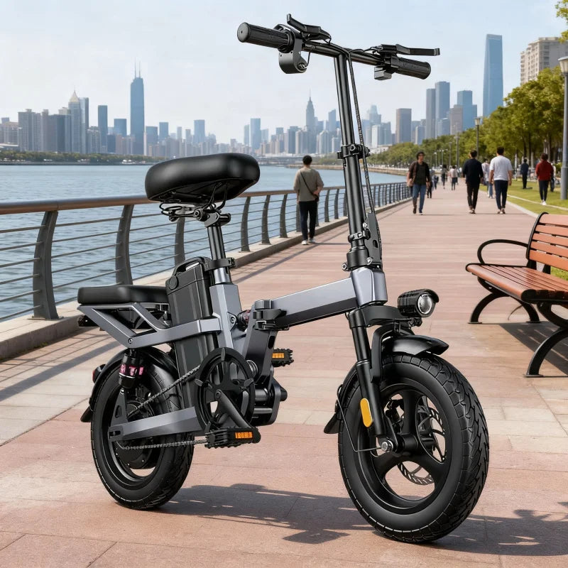 14-inch foldable E-Bike aluminum alloy explosion-proof tire electric bicycle for adults with multiple shock absorption bicycles